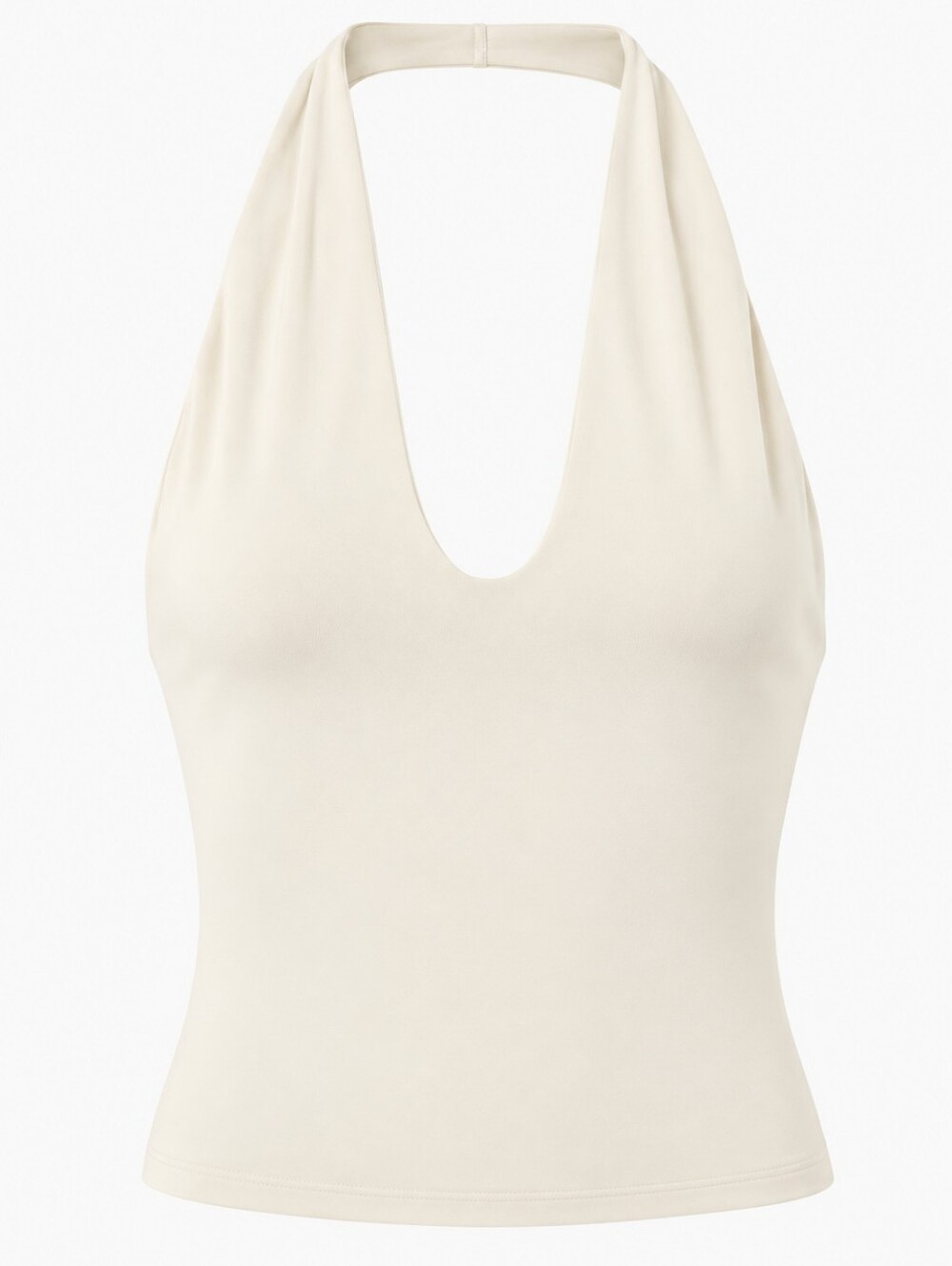 SKIMS Smooth Layers Halter Top Egret Ivory Small NWT